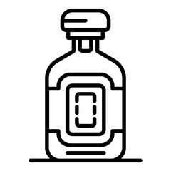 Whiskey bottle icon. Outline whiskey bottle vector icon for web design isolated on white background