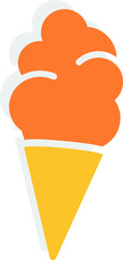Vector logo ice cream orange base on a white background