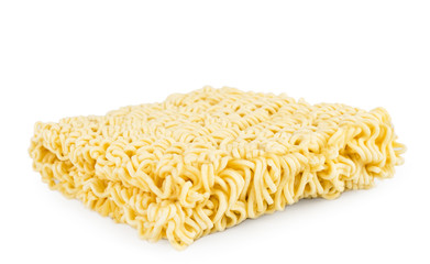 Instant noodles close-up on a white. Isolated.