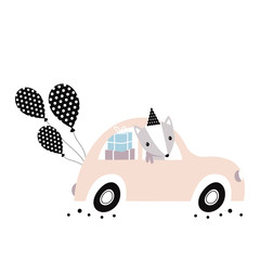 holiday card with car