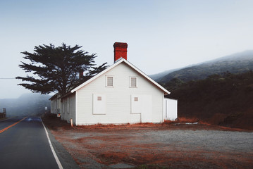 Houses near Golden Gate Bridge at San-Francisco
