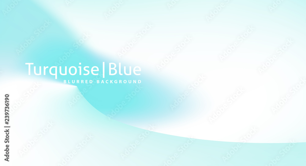 Poster Minimal smooth background with pale turquoise gradient color spot. Subtle vector graphics