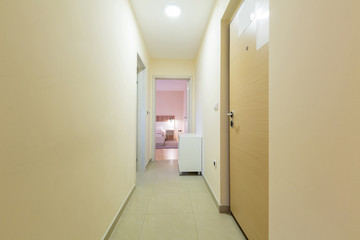 Interior of a hotel corridor
