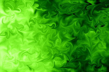 Fototapeta na wymiar Liquid Abstract Pattern With UFO Green And Black Graphics Color Art Form. Digital Background With Liquid Poisonous Abstract UFO Green Flow.