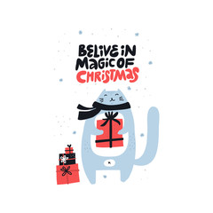 Christmas hand drawn vector lettering