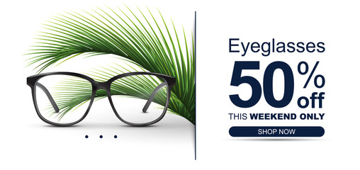 Eyeglasses Sale Banner Concept.
