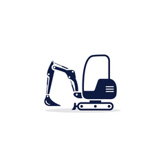 Excavator mini icon. Digger Illustration vector dig vehicle. Mini excavator flat illustration © tatianasun