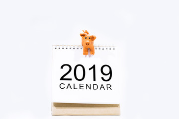 Symbol of Year 2019. Pig made from Play Clay.