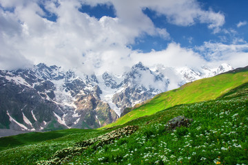 Fototapeta na wymiar Alpine mountain landscape in Swiss Alps