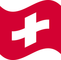 Obraz premium Flag of Switzerland White cross marks the middle of the banner.