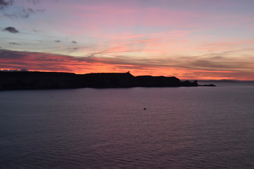 sunset at the sea in bonifaccio