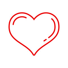 Heart linear vector icon, love symbol, 