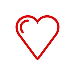 Heart linear vector icon, love symbol, 