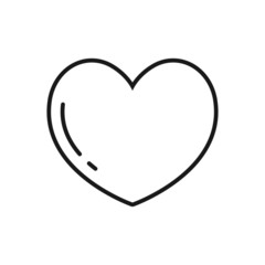 Heart linear vector icon, love symbol, 