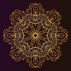 Ethnic ornamental mandala. Decorative design element. Vector illustration.