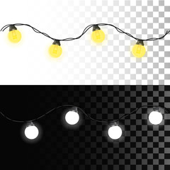 Glowing lights for Xmas Holiday cards, banners, posters, web design. Eps10 vector.