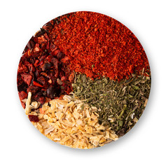 texture from a variety of spices closeup