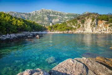 Beach in Montenegro near Bar city