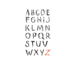 Hand drawn decorative font. Modern letters, display font. Alphabet letters, abc poster, design font