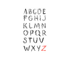 Hand drawn decorative font. Modern letters, display font. Alphabet letters, abc poster, design font