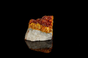 Macro Mineral Stone Orpiment on Black Background