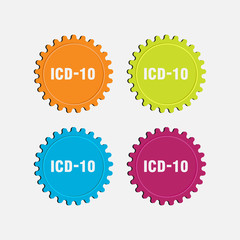 set medical icon code, flat design