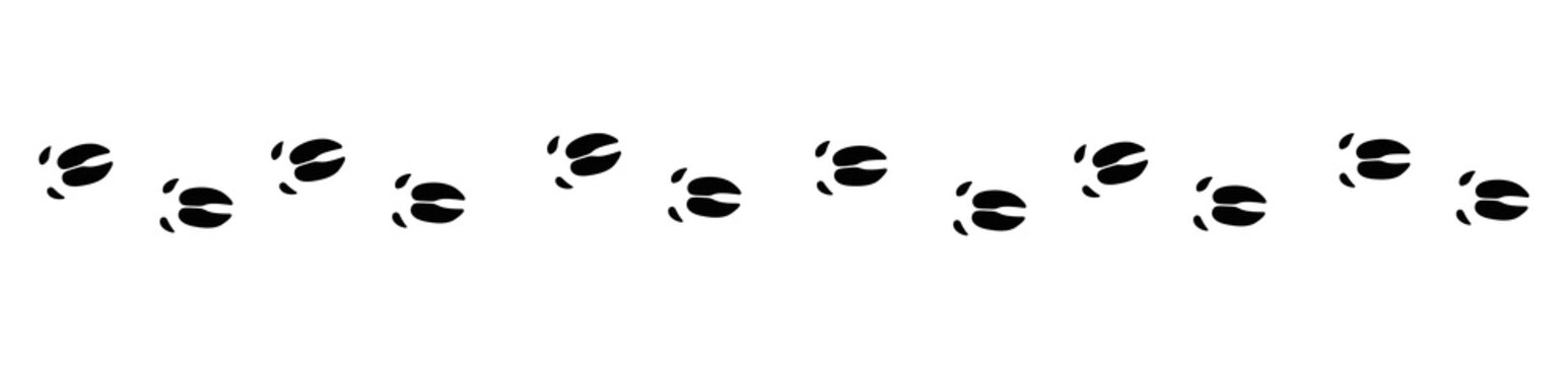 Pig tracks - isolated black icon vector illustration on white background.
