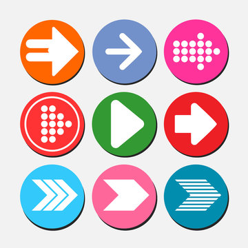 Set of arrow icons, image of Internet buttons