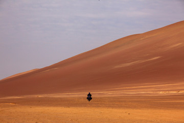 The desert in Paracas in Peru. Sun sea and sand
