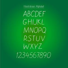 Hand drawn decorative font. Modern, design letters, display font. Alphabet letters, abc poster. 