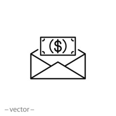 bribe icon, corruption line sign isolated on white background - editable stroke vector illustration eps10