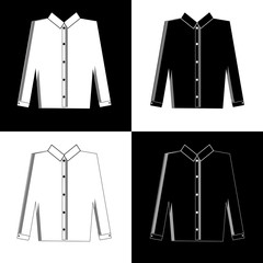 black and white silhouettes of men's shirts