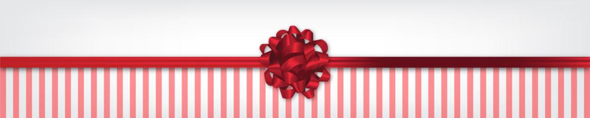 red rosette ribbon header for valentines or christmas