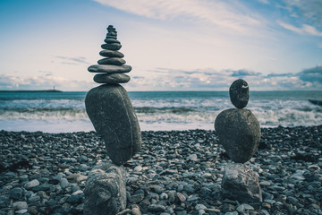 Stones balance. Well-balanced of pebbles