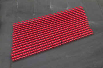 many red chairs from above view