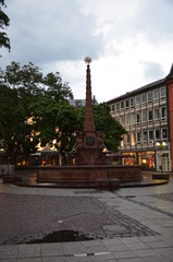 the liebfrauenberg fountain late baroque fountain in the old town of frankfurt am main, germany