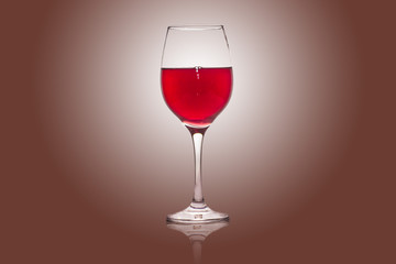 glass of red wine isolated on white background