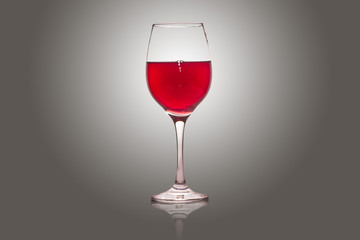 glass of red wine isolated on white background