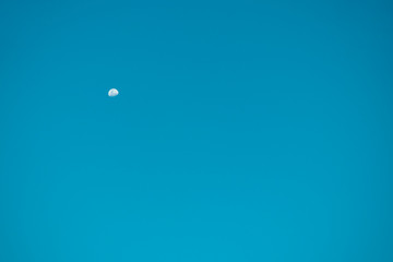 Waxing Gibbous Moon in the blue sky