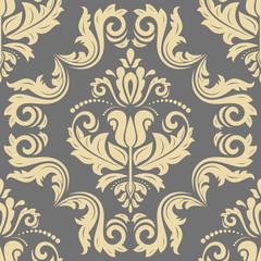 Classic seamless vector pattern. Damask orient ornament. Classic vintage background. Orient golden ornament for fabric, wallpaper and packaging