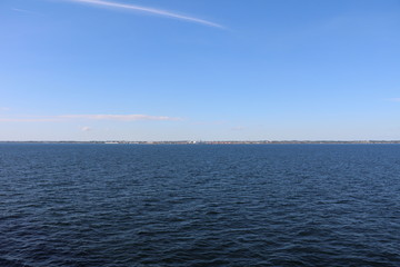 Sailing between Germany and Sweden in Baltic Sea