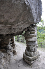 Cave-temple of pre-Christian time "Pagan" (IX century) in the village of Monastyrok in Ukraine