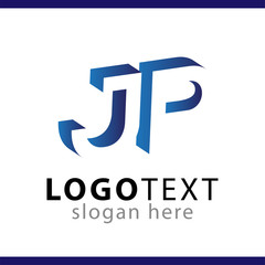 JP initial letter with negative space logo icon vector template