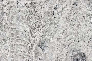 Snow ice road tracks tyre tire print
