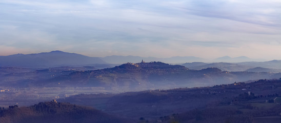 Fototapeta na wymiar Panorama of Todi from Monte Castello di Vibio, Umbria, Italy