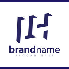 L H initial letter with negative space logo icon vector template