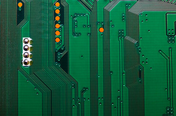 Electronic circuit board close up background texture