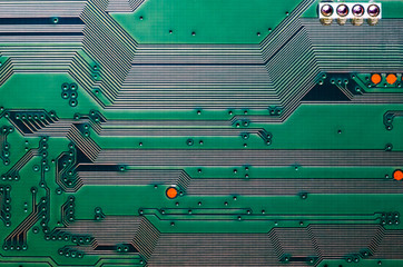 Electronic circuit board close up background texture
