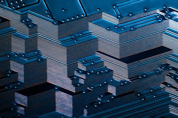 Electronic circuit board close up background texture