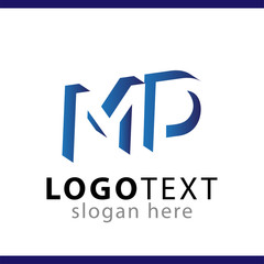 MD initial letter with negative space logo icon vector template